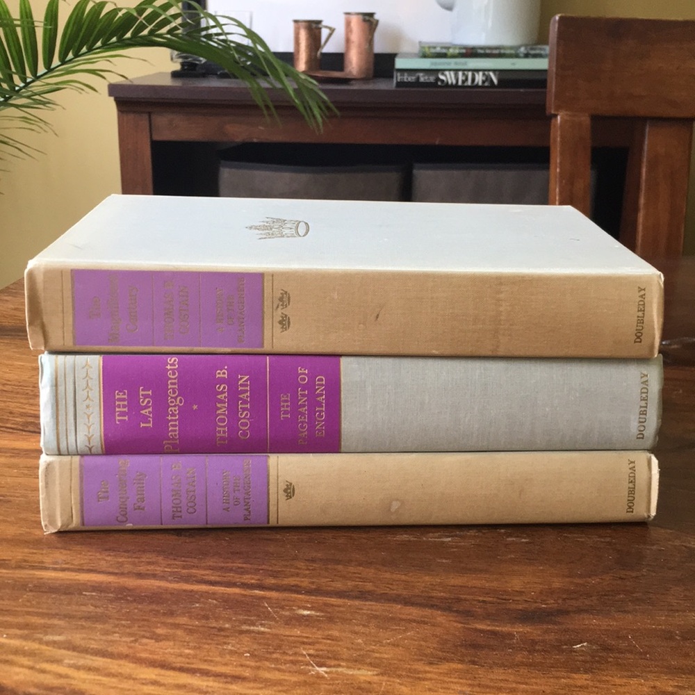 3 Vintage Thomas Costain Hardcover Book Set Purple Lavender Spines